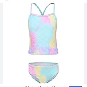 Girls Two Piece Tankini Swimsuit Swimwear Bathing Suit Set 6/7